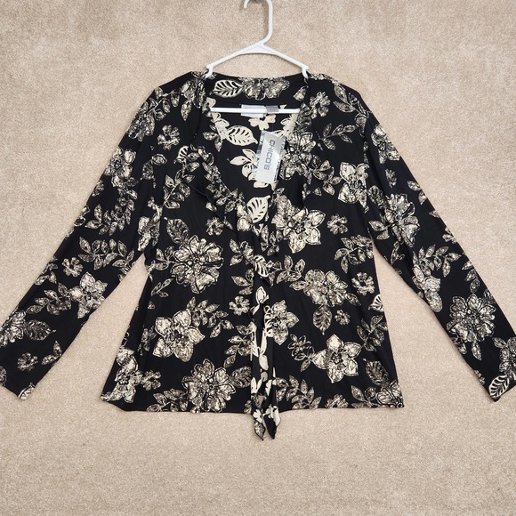 Chico's Sweaters - Chico's Travelers Floral Spice Waterfall Haley Jacket Women's Size 3 XL New